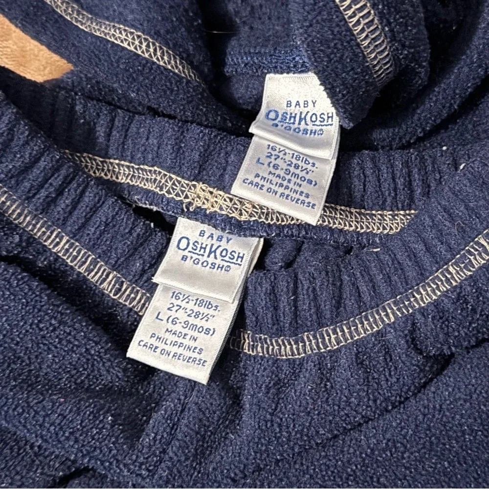 OshKosh Bgosh Baby Boys Navy Blue Fleece Hoodie and Pants Set 6-9 Months